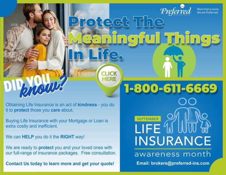 September 2022 is Life Insurance Awareneness Month with Preferred Insurance Best Option for Life Insurance Quote Coverage Policy